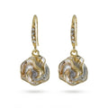 Loulangems Boho Clover Earrings, Gold Plated 925 Sterling Silver Alloy Ear Jewelry, Vintage Style Lucky Plant Studs, Trendy Accessory for Party Holiday