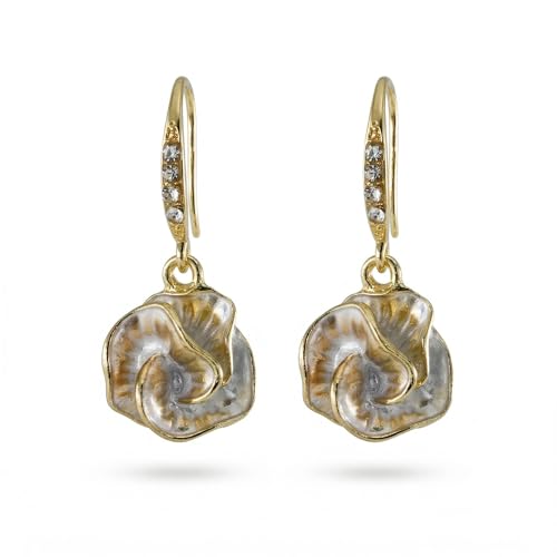 Loulangems Boho Clover Earrings, Gold Plated 925 Sterling Silver Alloy Ear Jewelry, Vintage Style Lucky Plant Studs, Trendy Accessory for Party Holiday