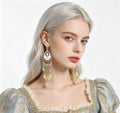 Loulangems Ethnic-Inspired Handmade Tassel Earrings with Jasper Stones - Boho Dangle Jewelry for Bohemian Fashion Enthusiasts