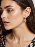 Loulangems Boho Clover Earrings, Gold Plated 925 Sterling Silver Alloy Ear Jewelry, Vintage Style Lucky Plant Studs, Trendy Accessory for Party Holiday