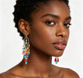 Loulangems Bohemian Earrings for Women - Handmade Tassel Dangle Earrings with Natural Stone, Ethnic Style Statement Jewelry for Festival, Beach & Daily Wear