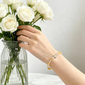 Small Clear Quartz & Citrine Beaded Bracelet with Cross Charm, Mini Healing Crystal Religious Jewelry for Women Bracelet with Cross Pendant, Delicate Christian Faith Stretch Bracelet