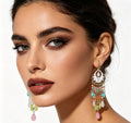 Loulangems Ethnic-Inspired Handmade Tassel Earrings with Jasper Stones - Boho Dangle Jewelry for Bohemian Fashion Enthusiasts
