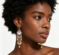 Loulangems Ethnic-Inspired Handmade Tassel Earrings with Jasper Stones - Boho Dangle Jewelry for Bohemian Fashion Enthusiasts